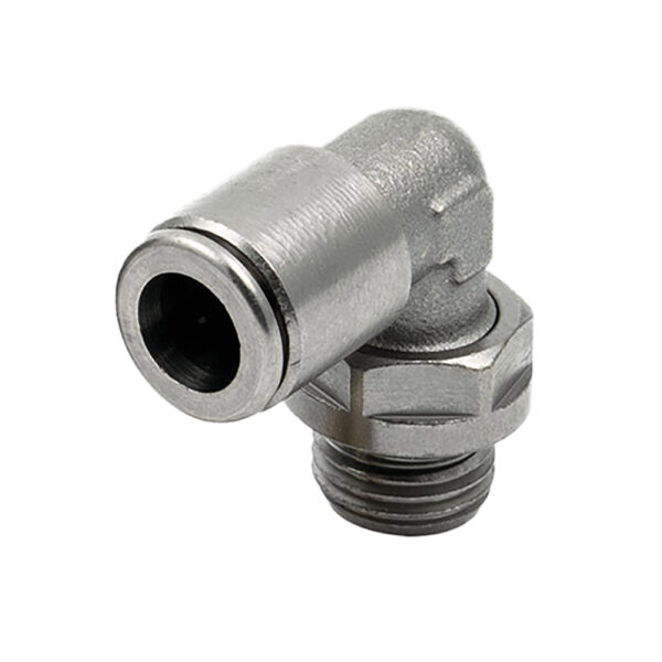 4mm Pushfit x 1/8” BSP Male Parallel,  Swivel Elbow Nickel Plated Brass
